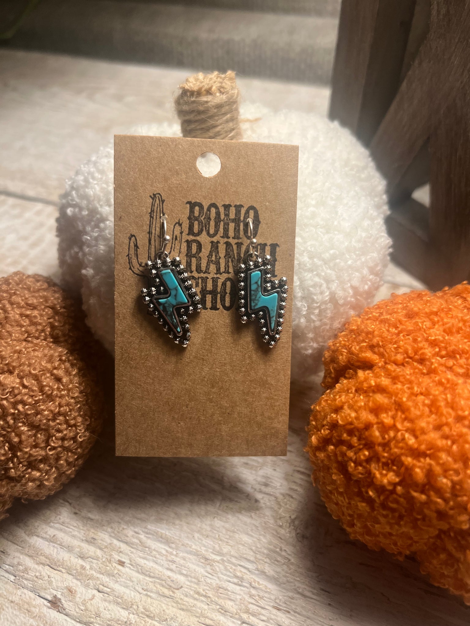 Turquoise Lightning Bolt Earring