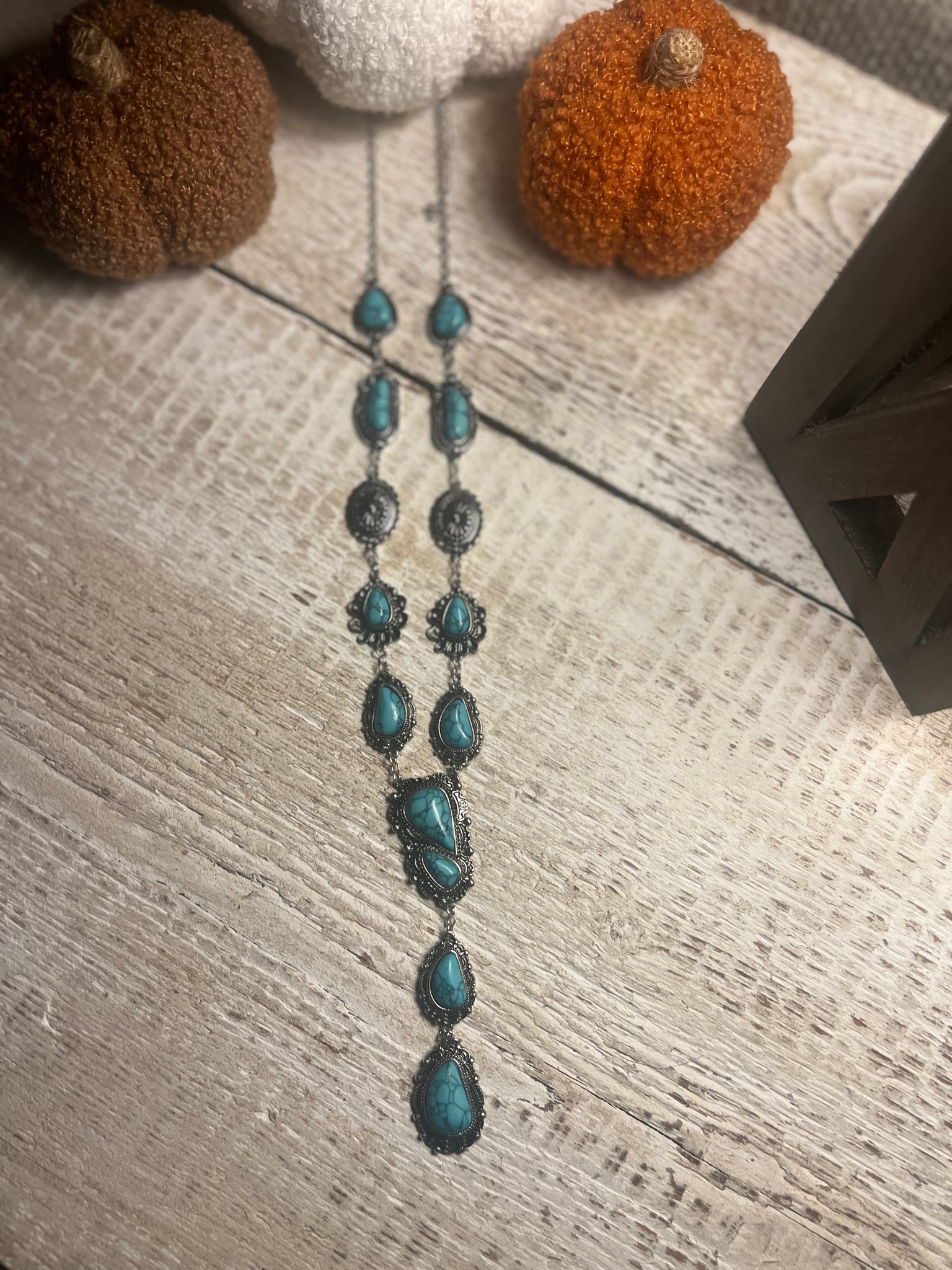 Turquoise Western Y Drop Necklace