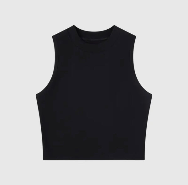 Fitted High Neck Crop Tank