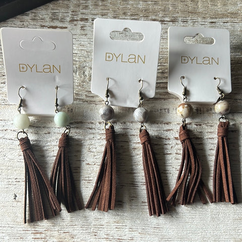 Leather Tassle Earrings