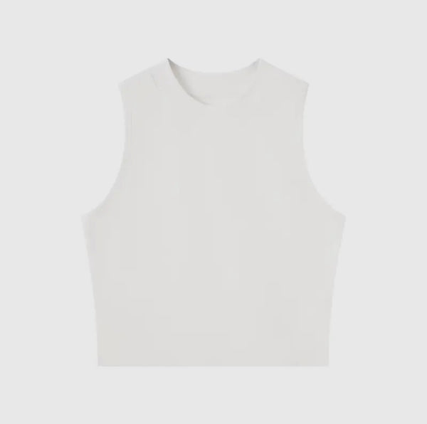 Fitted High Neck Crop Tank