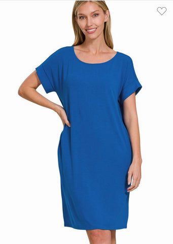Blue T-Shirt Dress