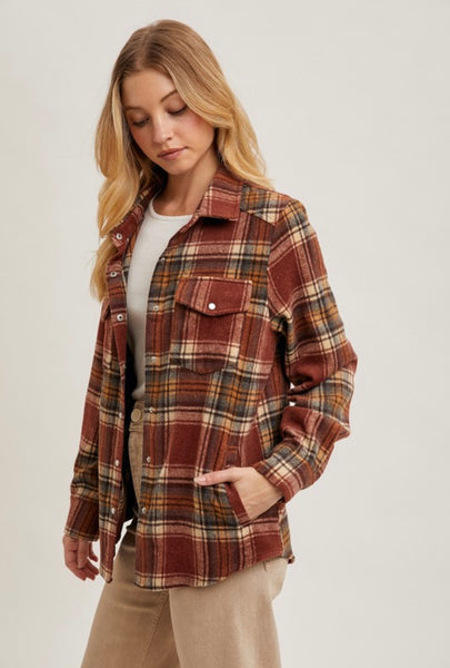 Rust Plaid Shacket