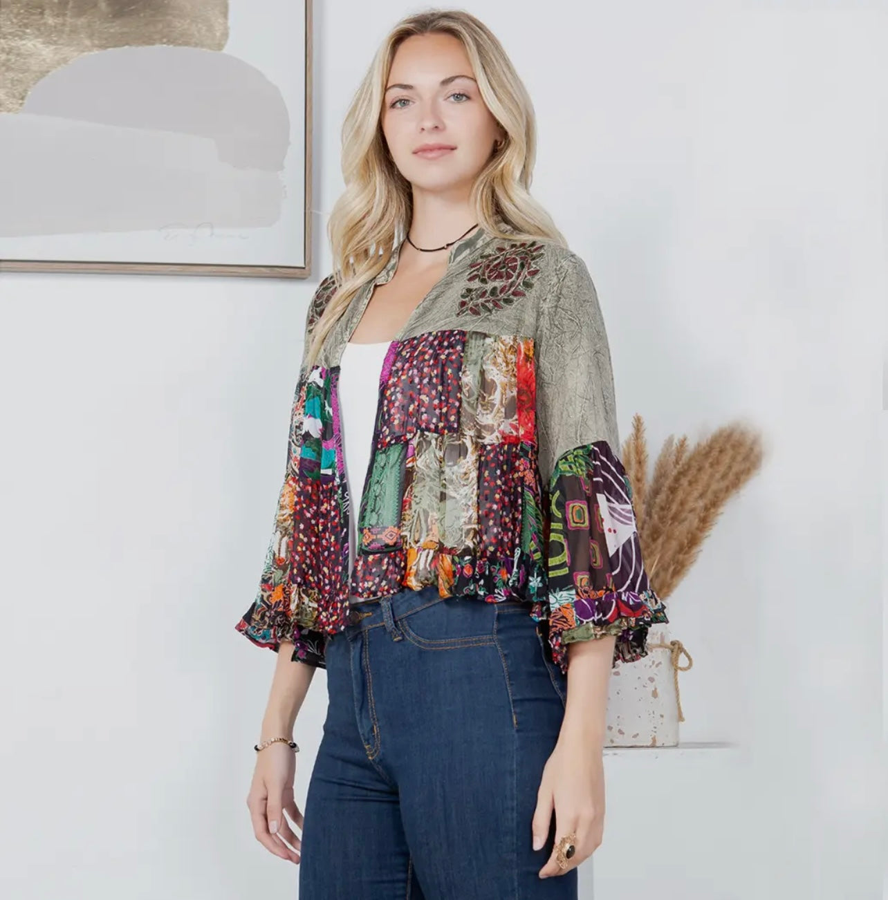 Vintage Bohemian Cropped Shrug