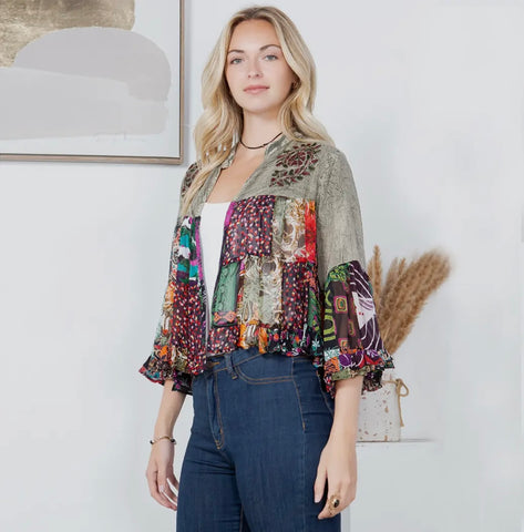 Vintage Bohemian Cropped Shrug