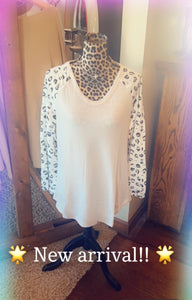 White Leopard Waffle Shirt