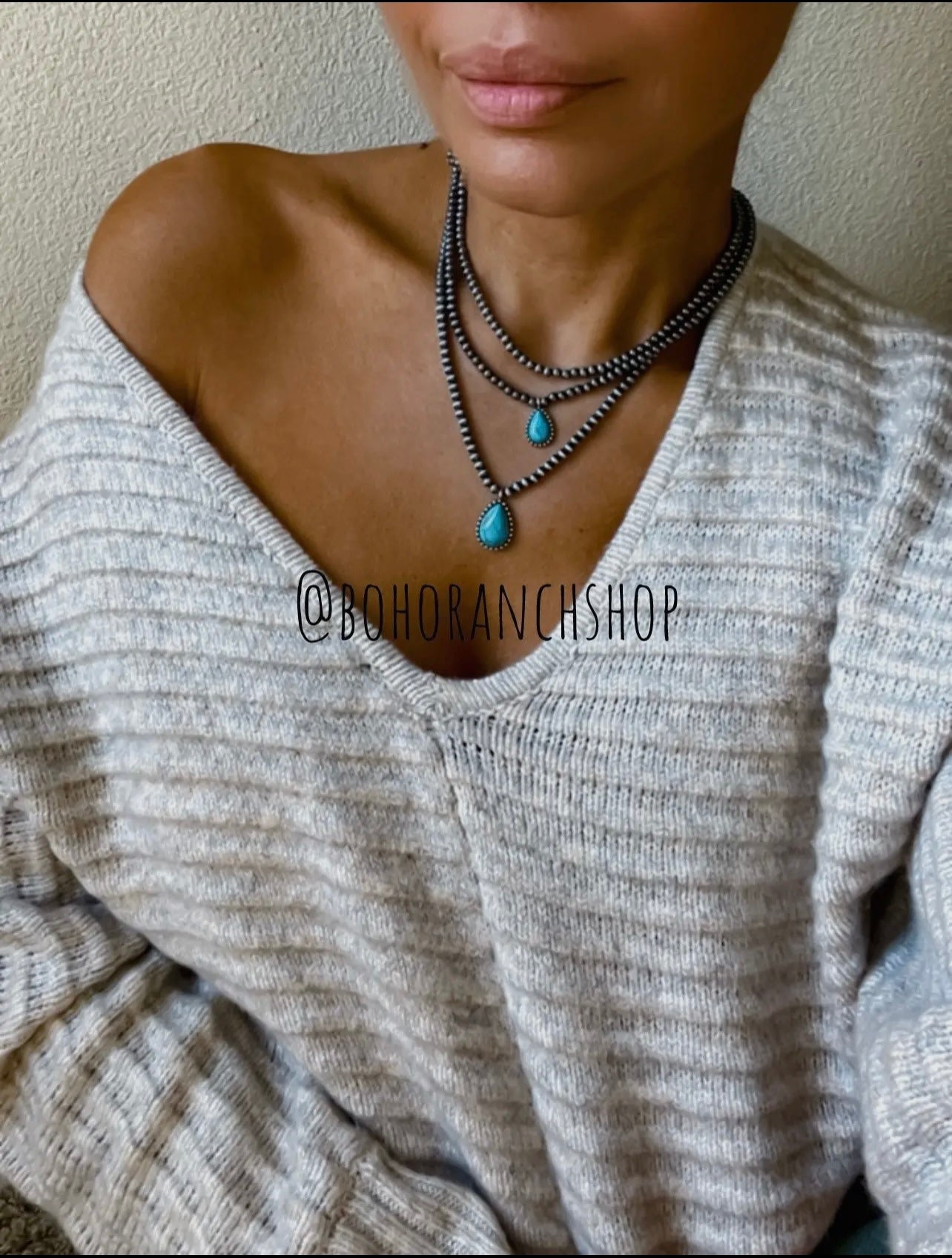 Multi Layered Necklace Navajo Pearl Beaded Necklace