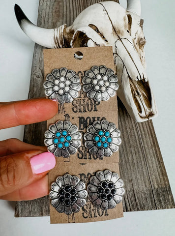 Western Flower Post Earrings