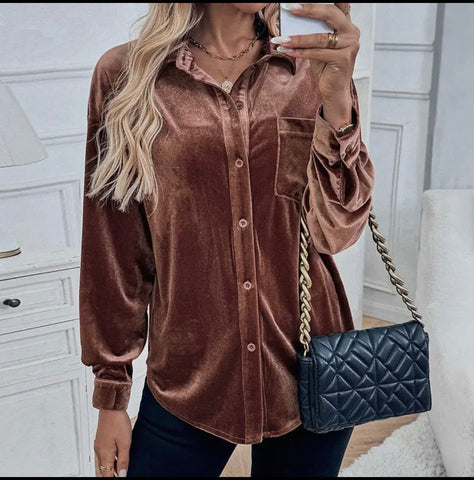 Velvet Cardigan Top