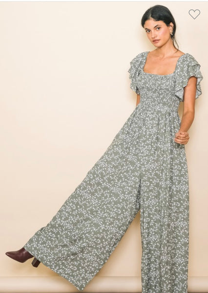 Flutter sleeve Jumpsuit