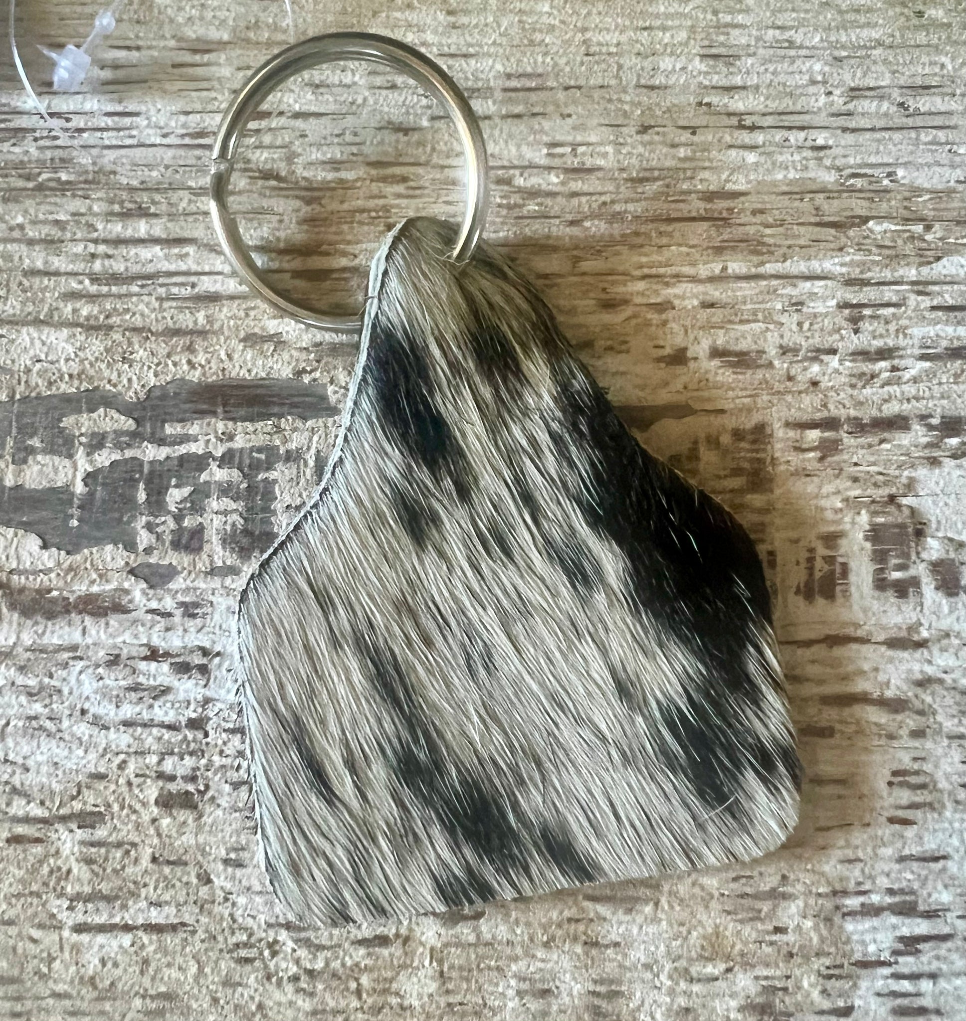 Cowhide Eartag Keychain