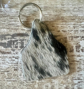 Cowhide Eartag Keychain