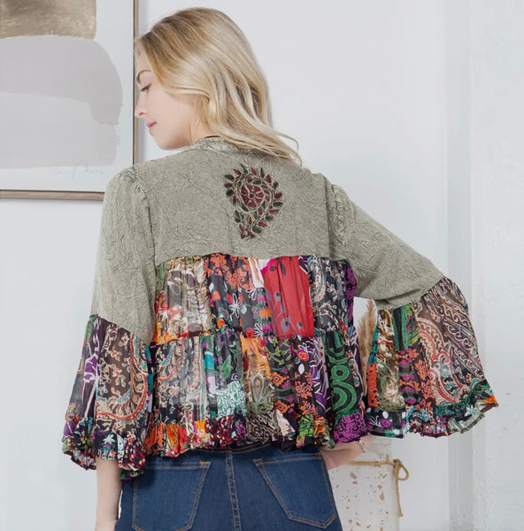Vintage Bohemian Cropped Shrug