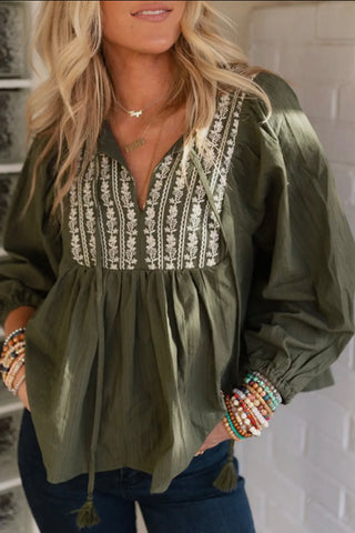 Embroidered Boho Blouse